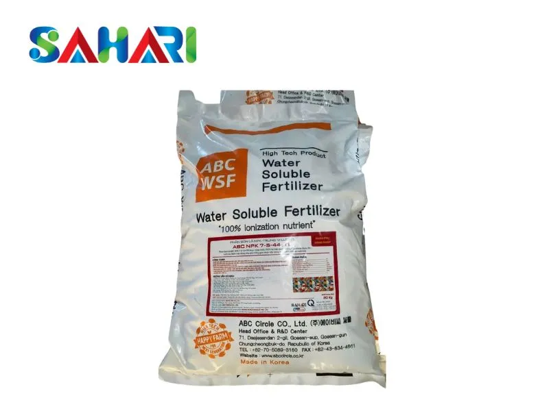 Sản phẩm Phân Bón Lá NPK - Trung - Vi Lượng, ABC NPK 7-5-44+TE